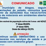Prefeitura de Alagoa flexibiliza o uso de máscaras